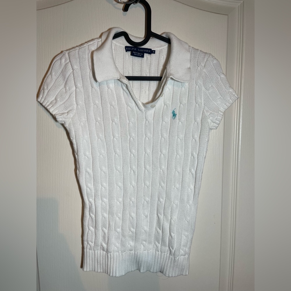 Ralph Lauren polo white cable knit